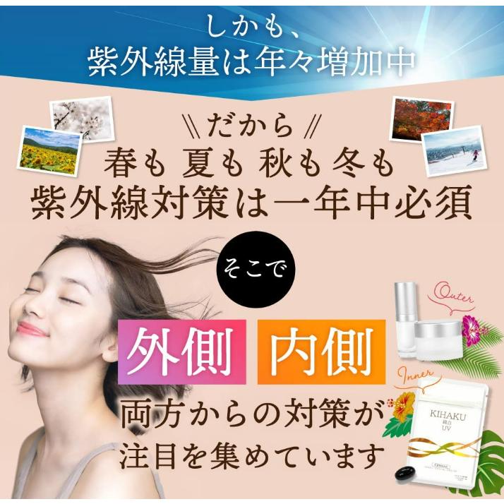 ヨネキチ 飲む 太陽対策 KIHAKU シダ植物エキス サプリメント 日本製 栄養機能食品 ビオチン ビタミンD ビタミンB6 約１ヶ月分　30粒 |  | 04