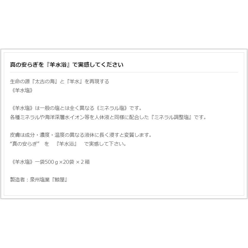 羊水塩 500g×20袋 美容 入浴剤 ミネラルを人体液と同様に配合 ミネラル