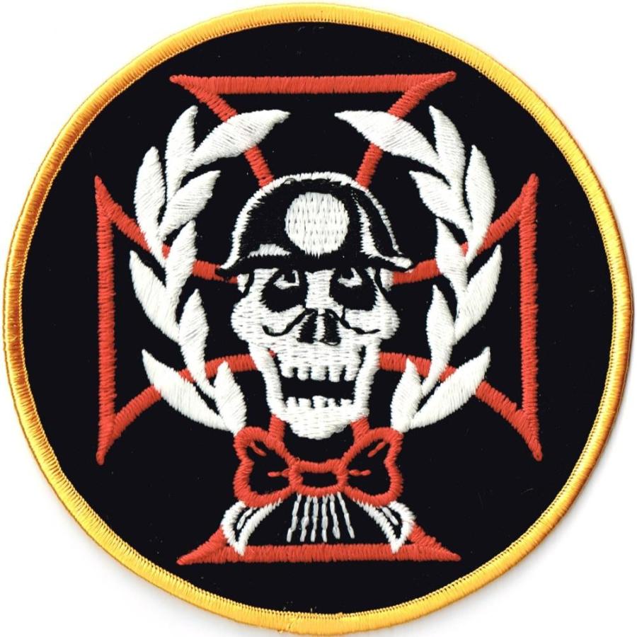 BIGサイズ 縫い付け スカルワッペン ドクロ鉄十字L | 