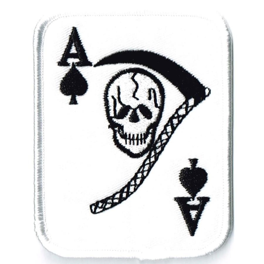 スカルワッペン ドクロエース白M | 