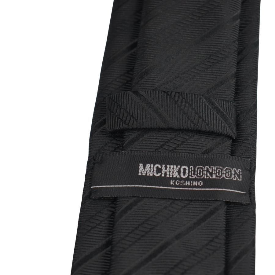 MICHIKO LONDON ミチコロンドン 礼装 ストライプ 黒 ブラック ネクタイ ベルト 2点セット お通夜 告別式 法事 普段も使えるビジネス ネクタイ | MICHIKO LONDON | 04