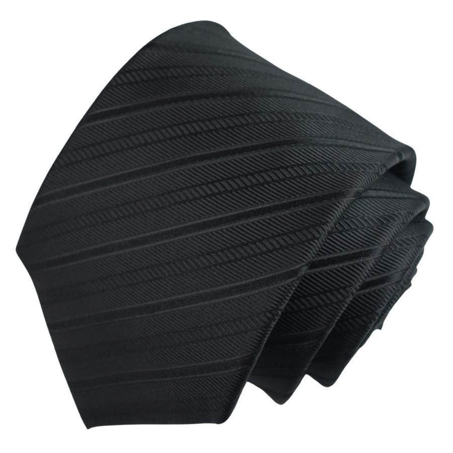 MICHIKO LONDON ミチコロンドン 礼装 ストライプ 黒 ブラック ネクタイ ベルト 2点セット お通夜 告別式 法事 普段も使えるビジネス ネクタイ | MICHIKO LONDON | 03