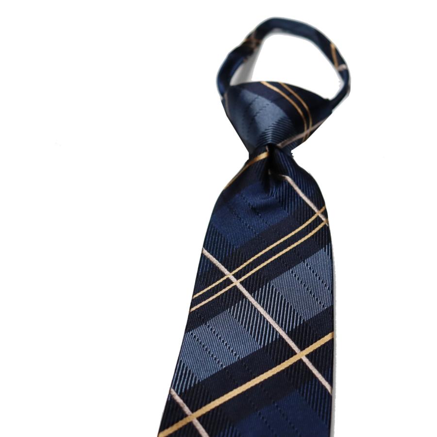 ワンタッチ ネクタイ ブランド MICHIKO LONDON ミチコロンドン はっ水加工 チェック柄 プレゼント 結ばない ネクタイ MKZP-7-A ネイビー | MICHIKO LONDON | 02