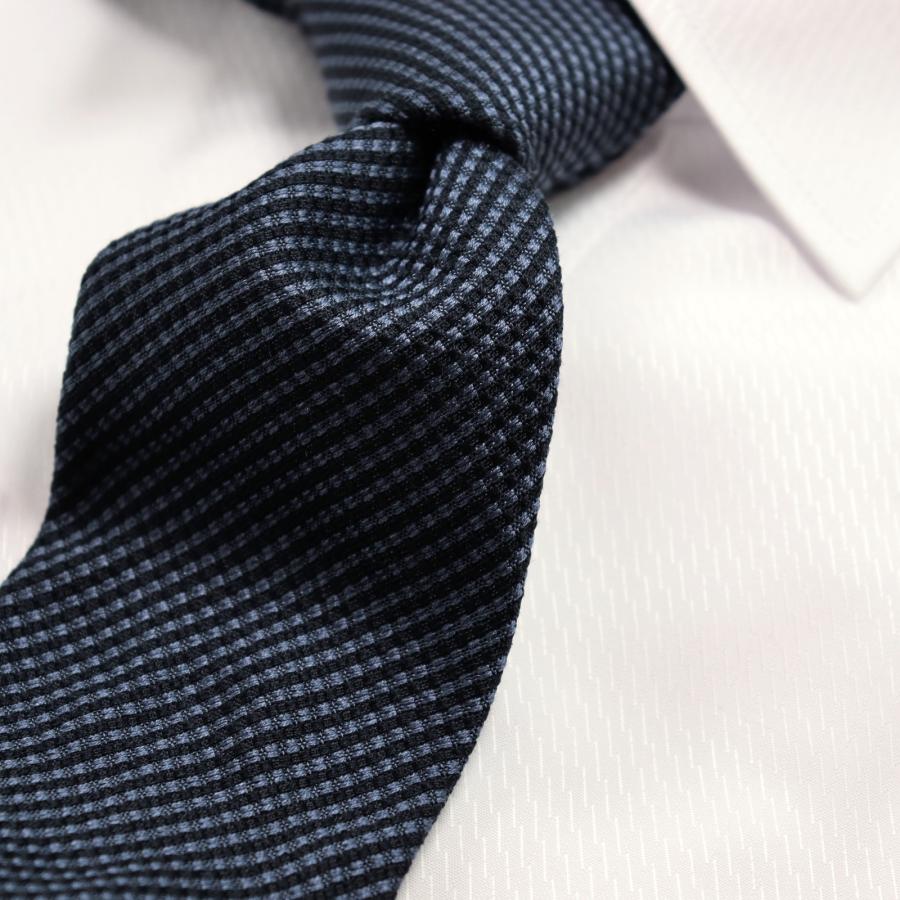 イタリア生地 日本縫製 Fabric in Itary ネクタイ ブランド MICHIKO LONDON ミチコロンドン 無地柄 シルク 100％ プレゼント ギフト mki-002-A ネイビー | MICHIKO LONDON | 06