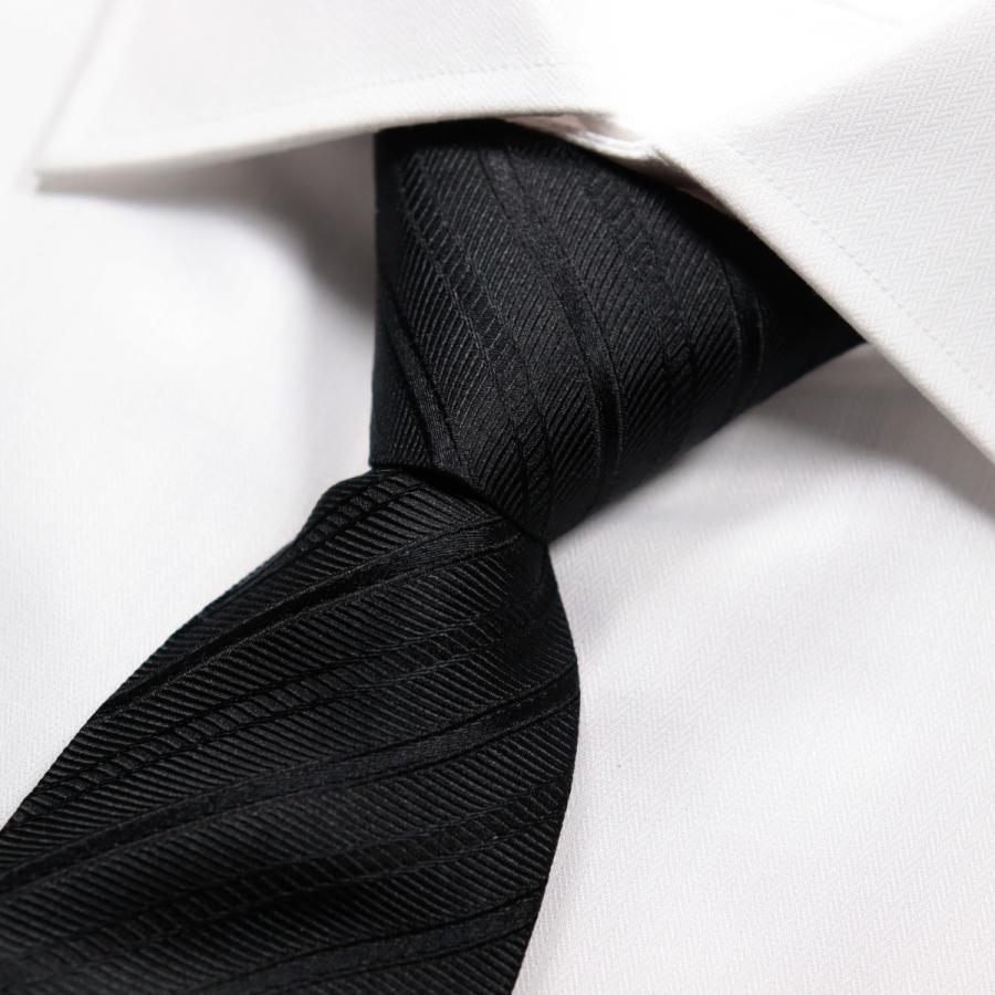 ロングサイズ 大きい方用 全長 約 160cm フォーマル 礼装 ブランド MICHIKO LONDON ミチコロンドン ストライプ 黒 ネクタイ 大剣巾 約8cm 撥水 防汚加工 | MICHIKO LONDON | 05