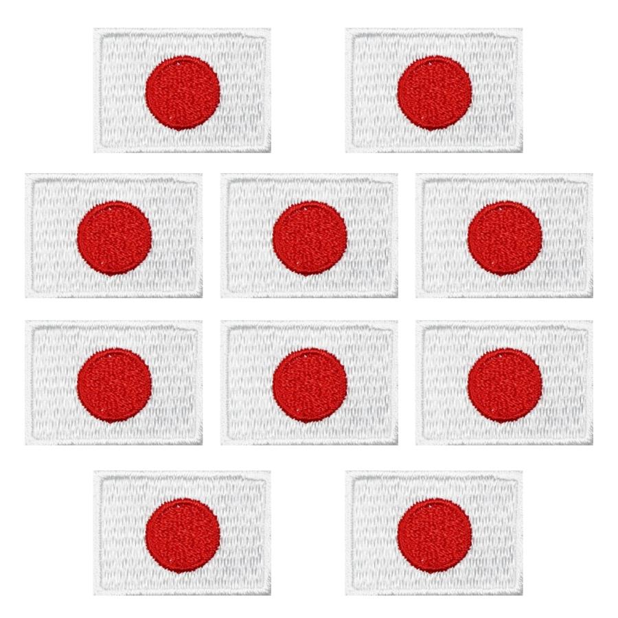 JAPAN ワッペン 野球 柔道 空手 スポーツ 刺繍 ワッペン アイロン 小さい ミニ 日本 国旗 刺繍 ワッペン 日の丸 SS 10枚 アイロン接着 サバゲー装備 | 