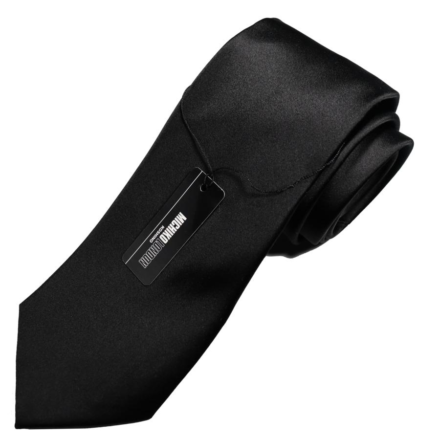 超 ロングサイズ 大きい方用 全長 約 170cm フォーマル 礼装 ブラ ンド MICHIKO LONDON ミチコロン ドン 朱子 黒 ネクタイ 大剣巾 8 cm 撥水 防汚加工 |  | 01