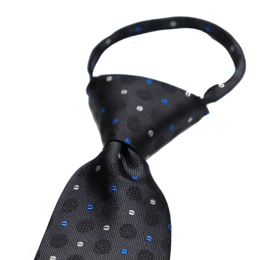 ワンタッチ ネクタイ ブランド MICHIKO LONDON KOSHINO ミチコロンドン はっ水加工 小紋柄 プレゼント 結ばないネクタイ MKZP-08-C グレー | MICHIKO LONDON | 03