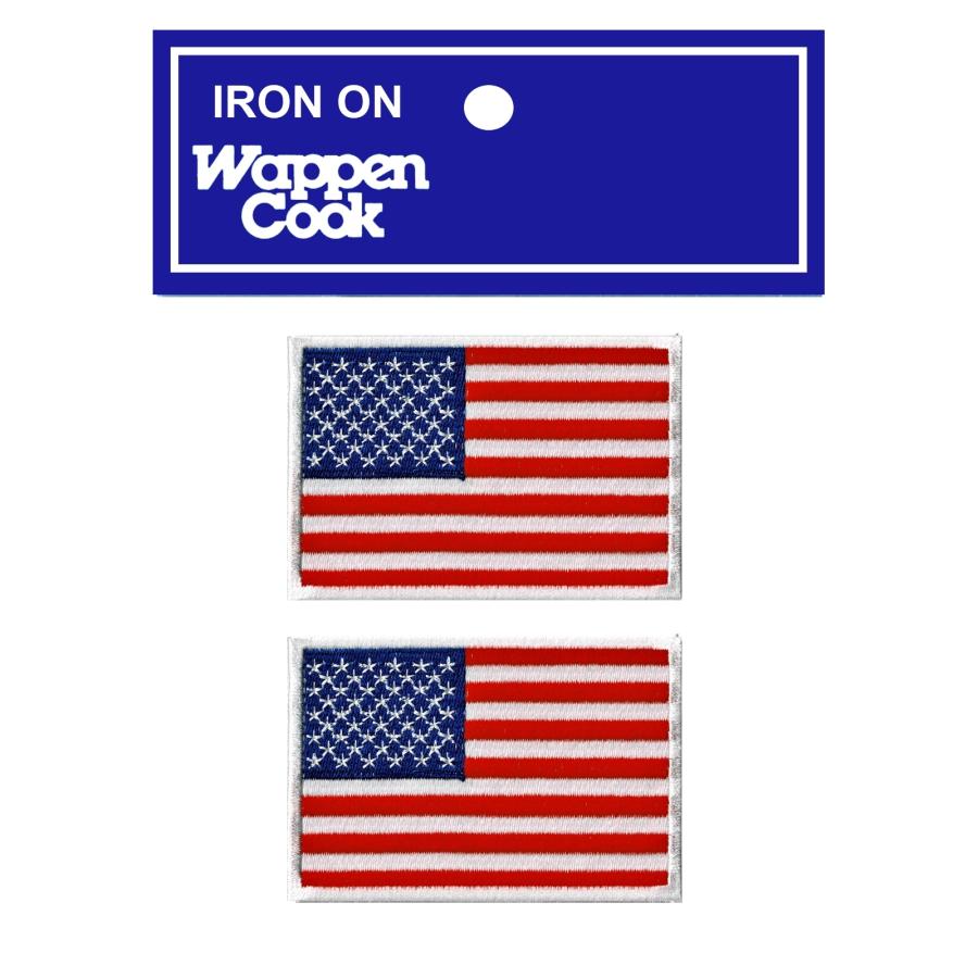 アイロン接着 ミリタリー 星条旗 ワッペン アメリカ 国旗 2S 2枚 | 