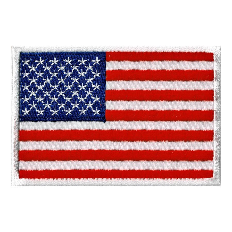 アイロン接着 国旗 ワッペン 星条旗 アメリカ M ホワイト アメリカン