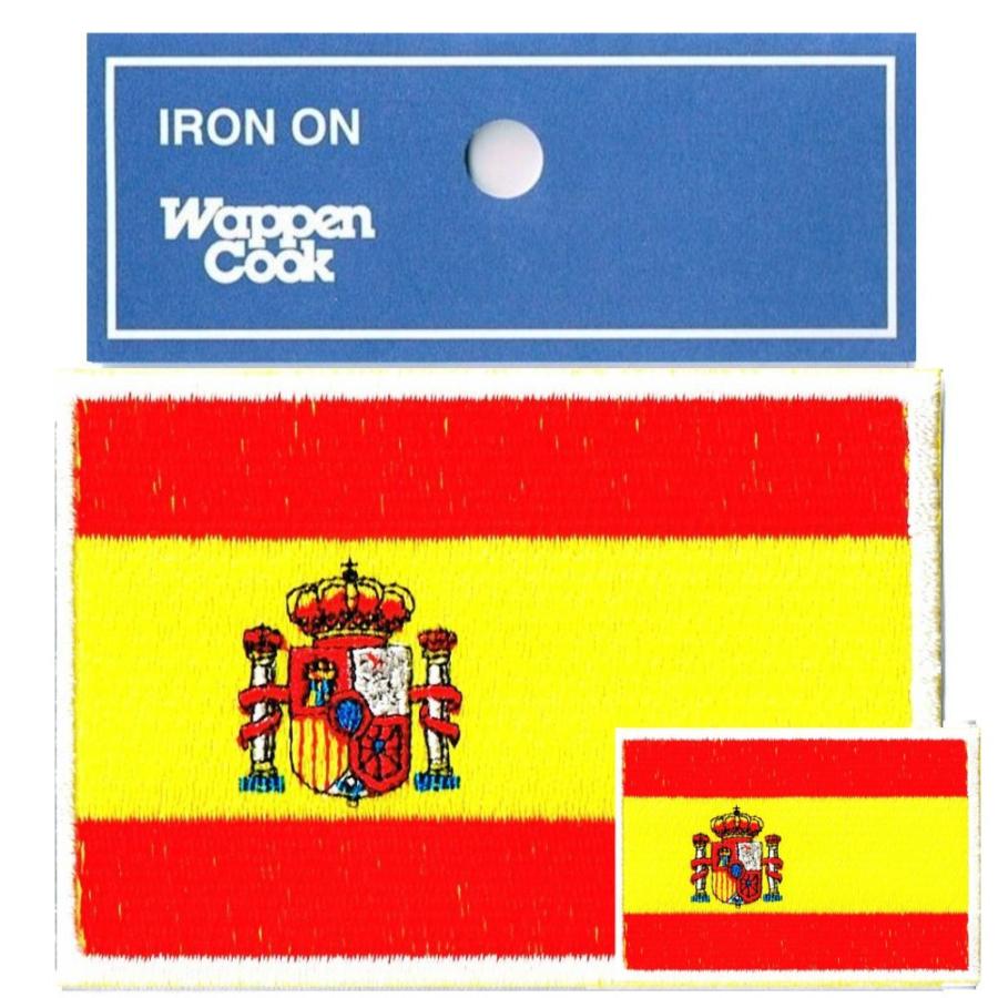 ワッペン 国旗 スペイン SS + M 2Pセット アイロン接着 | 