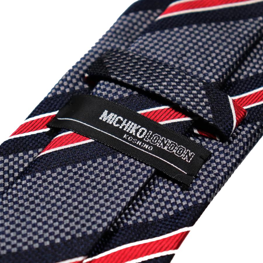 ネクタイ ブランド MICHIKO LONDON ミチコロンドン コシノ ストライプ柄 シルク100% プレゼント ギフト 贈り物に最適 MKC-15-D ネイビー | MICHIKO LONDON | 03