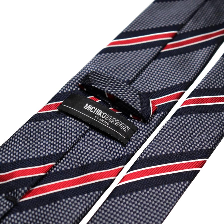 ネクタイ ブランド MICHIKO LONDON ミチコロンドン コシノ ストライプ柄 シルク100% プレゼント ギフト 贈り物に最適 MKC-15-D ネイビー | MICHIKO LONDON | 04