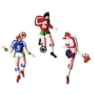 入園 入学 マスク用 小さいサイズ ミニ ワッペン アップリケ サッカー 3Pセット | 