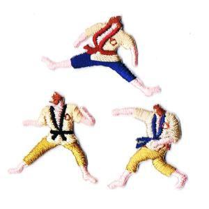 入園 入学 マスク用 小さいサイズ ミニ ワッペン アップリケ 空手 3Pセット | 