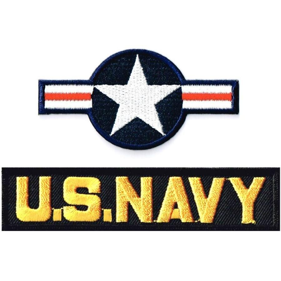 ミリタリーワッペン 米国籍標識ナショナルスター+NAVYタブ 2Pセット | 