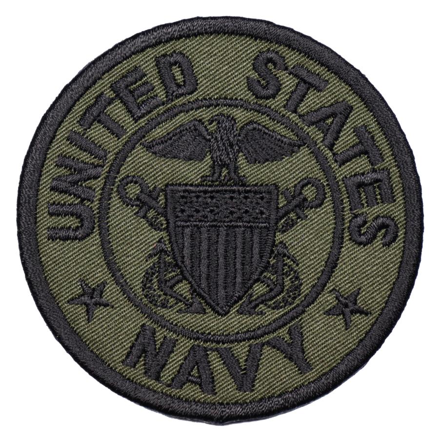 TOP GUN アイロン接着 サバゲー 刺繍 ミリタリーワッペン アメリカ 海軍士官 NAVY ラウンド M OD オリジナル ブランド WappenCook トップガン | 