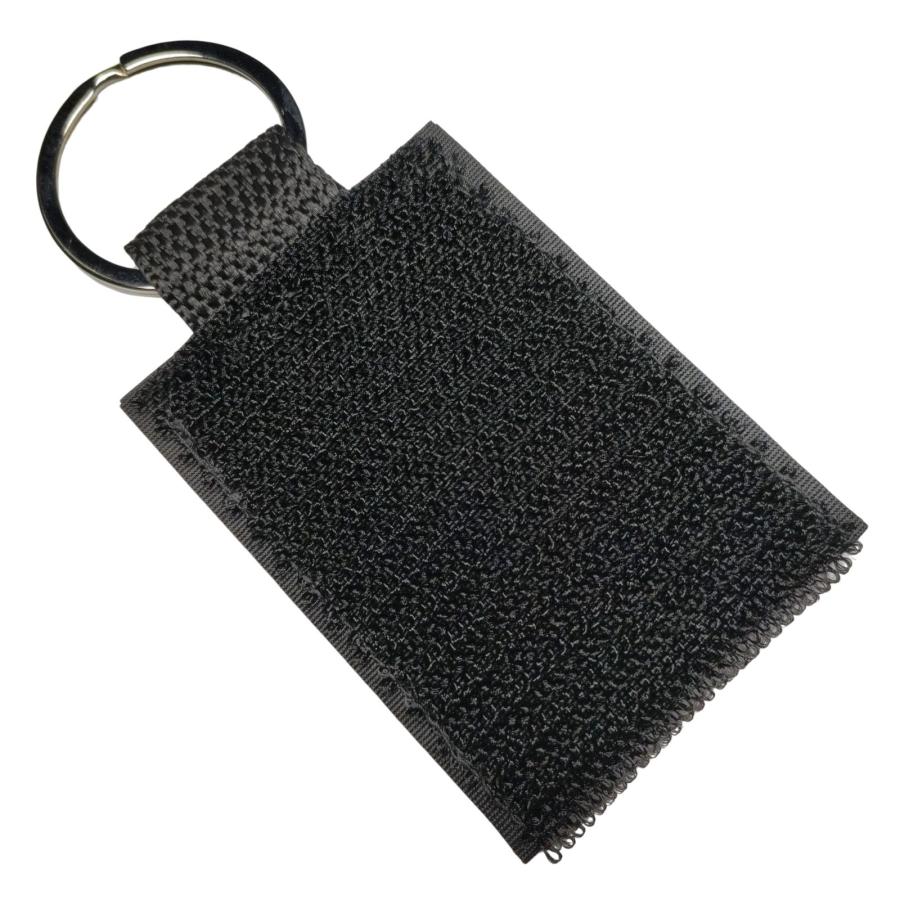 サバゲー ベルクロ パッチ ワッペン ホルダー 二重リング 面ファスナー メス 両面貼り付け可 長方形 キーホルダー キーリング | 