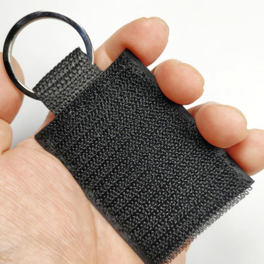 サバゲー ベルクロ パッチ ワッペン ホルダー 二重リング 面ファスナー メス 両面貼り付け可 長方形 キーホルダー キーリング |  | 03