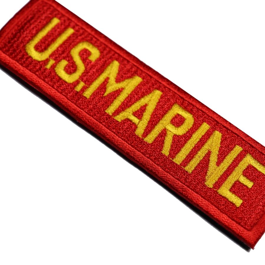 面ファスナー ブラック メス無し WappenCook サバゲー タクティカル ミリタリー ワッペン  USMC 米海兵隊 MARINE タブRed ベルクロ マジックテープ |  | 01