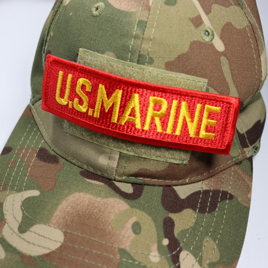 面ファスナー ブラック メス無し WappenCook サバゲー タクティカル ミリタリー ワッペン  USMC 米海兵隊 MARINE タブRed ベルクロ マジックテープ |  | 02