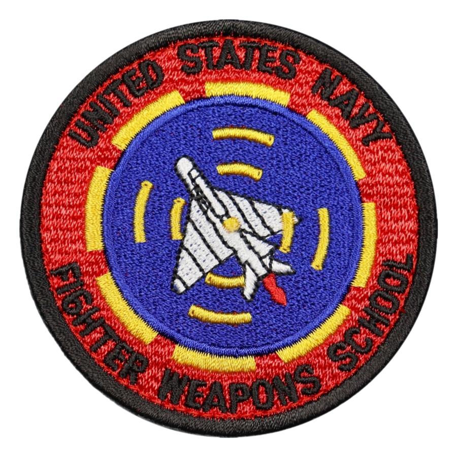 ワッペン 面ファスナー メス無し 刺繍 ミリタリー パッチ 米海軍 NAVY 戦闘兵器学校 トップガン サバゲー マジックテープ | 