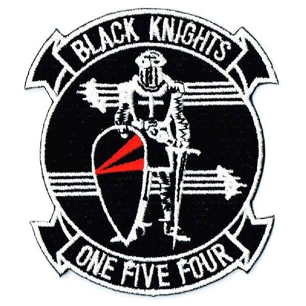 刺繍 ミリタリーワッペン VF-154 BLACKKNIGHTS エンブレム アイロン接着 おしゃれ オリジナル ブランド WappenCook | 