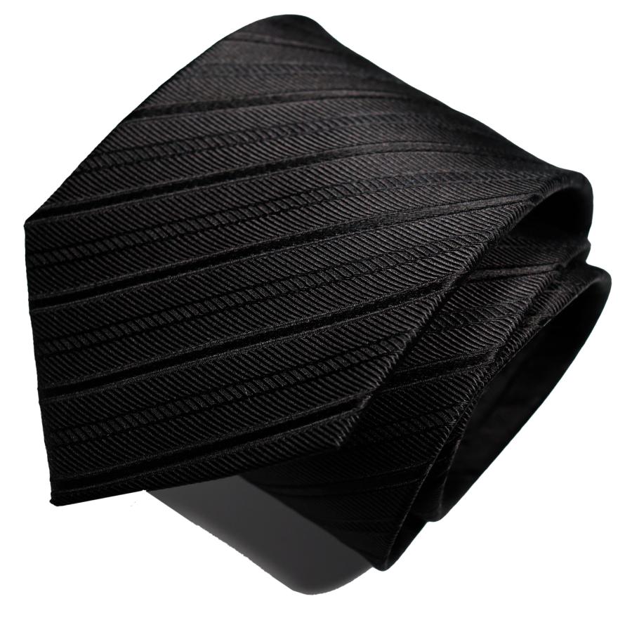 超 ロングサイズ 大きい方用 全長 約 170cm フォーマル 礼装 ブラ ンド MICHIKO LONDON ミチコロン ドン ストライプ 黒 ネクタイ 大剣巾 8cm |  | 02