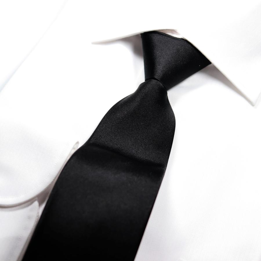 ロングサイズ 大きい方用 全長 約 160cm フォーマル 礼装 ブランド MICHIKO LONDON ミチコロンドン 朱子 黒 ネクタイ 大剣巾 約8cm 撥水 防汚加工 | MICHIKO LONDON | 05