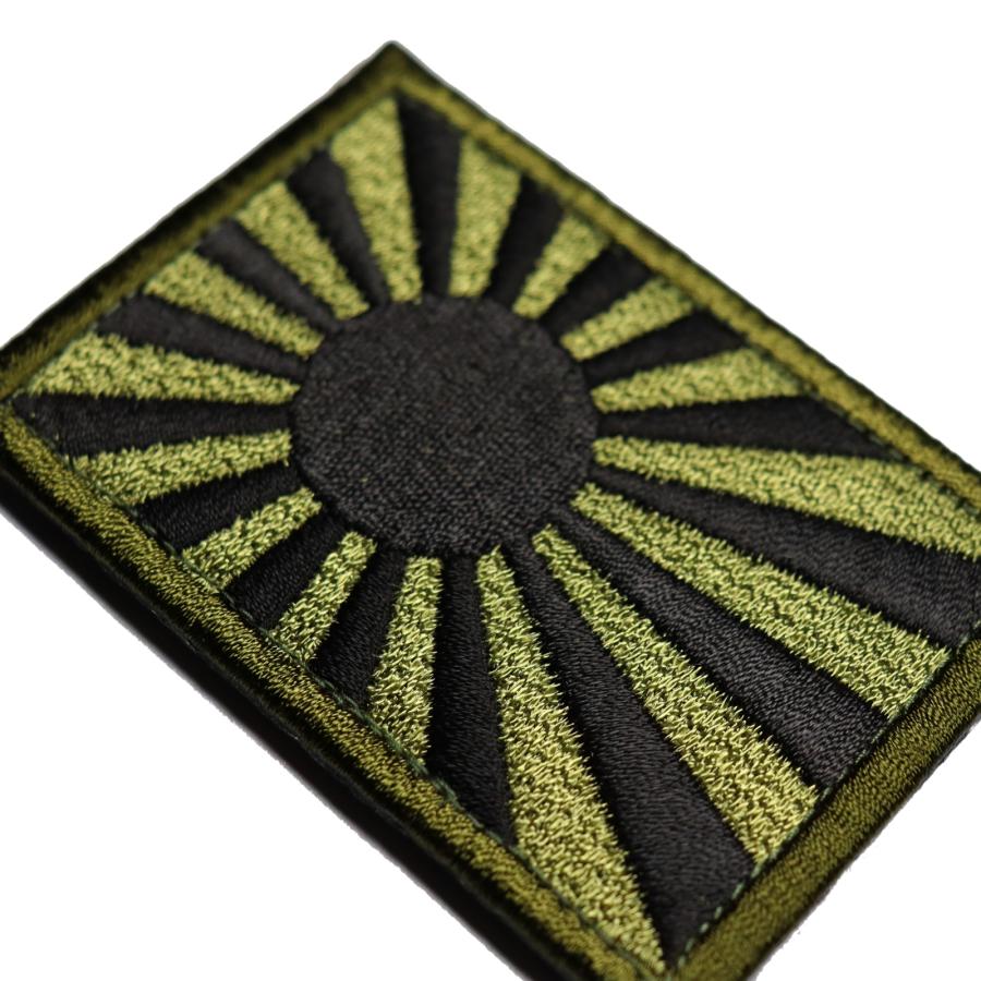 日本製 面ファスナー メス無し タクティカル サバゲー 自衛隊 戦闘服 ワッペン 刺繍 ワッペン 旭日旗 海軍旗 S OD 2枚セット ベルクロ マジックテープ |  | 02