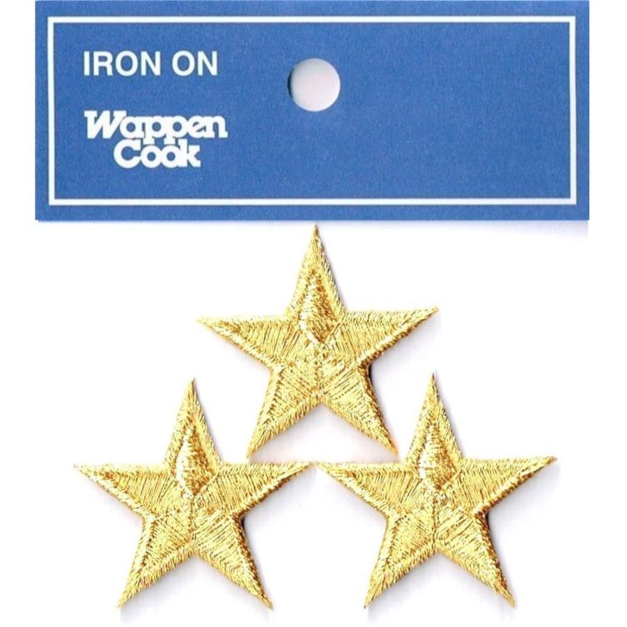 入園 入学 ワッペン 星 アップリケ ゴールド スタ− 3個セット | 