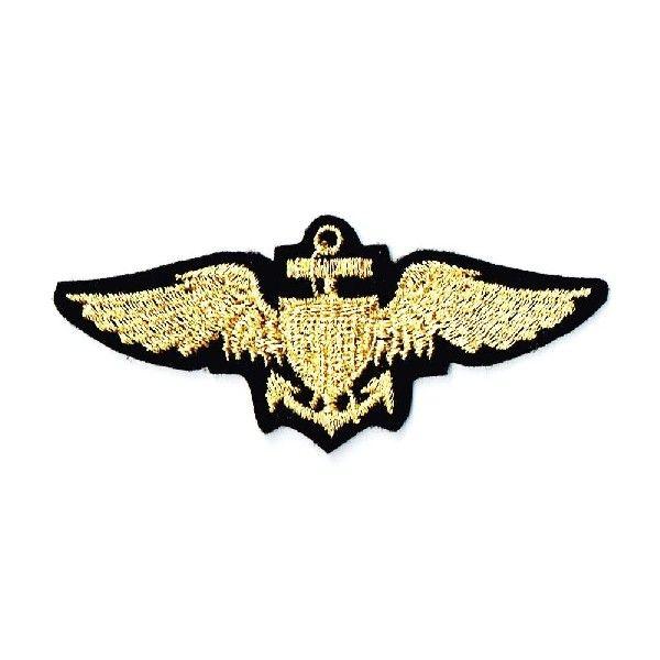 ミリタリーワッペン 海軍章 ゴールド アイロン接着 | 