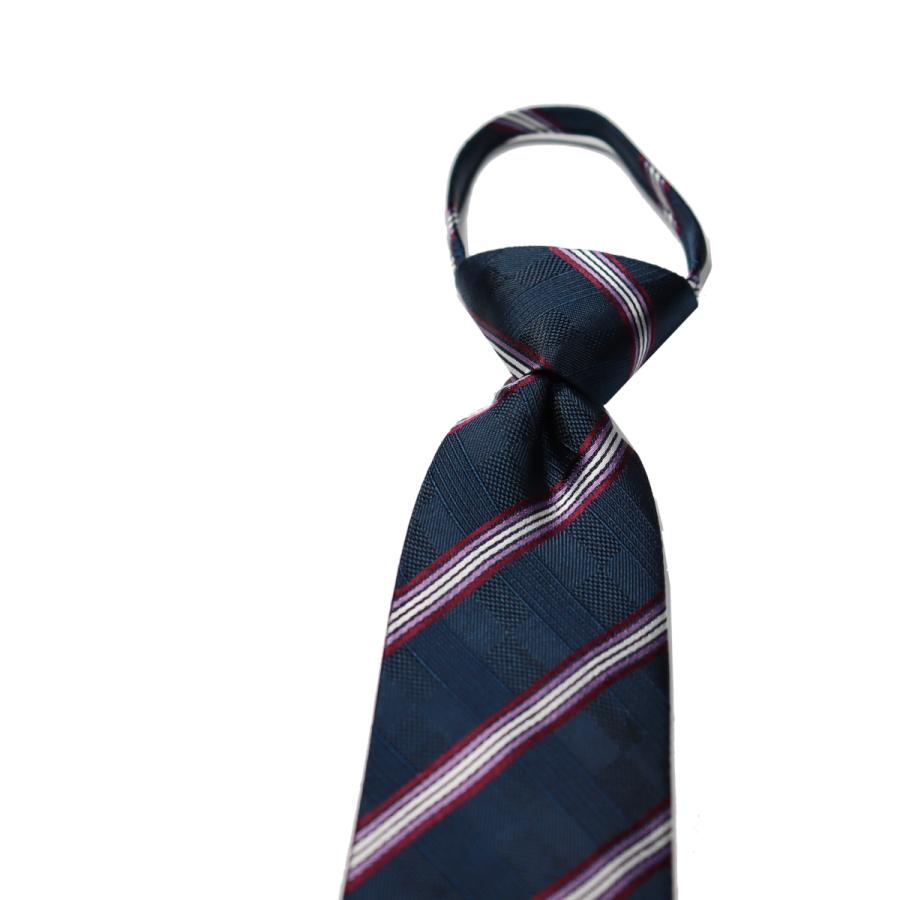 フレッシャーズ ワンタッチ ネクタイ ブランド MICHIKO LONDON ミチコロンドン はっ水加工 ストライプ柄 プレゼント ギフト MKZP-1 ネイビー | MICHIKO LONDON | 02