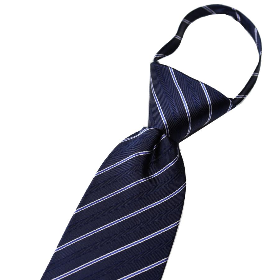 ワンタッチ ネクタイ ブランド MICHIKO LONDON ミチコロンドン はっ水加工 ストライプ柄 プレゼント ギフト 結ばない ネクタイ MKZP-27-A ネイビー | MICHIKO LONDON | 02