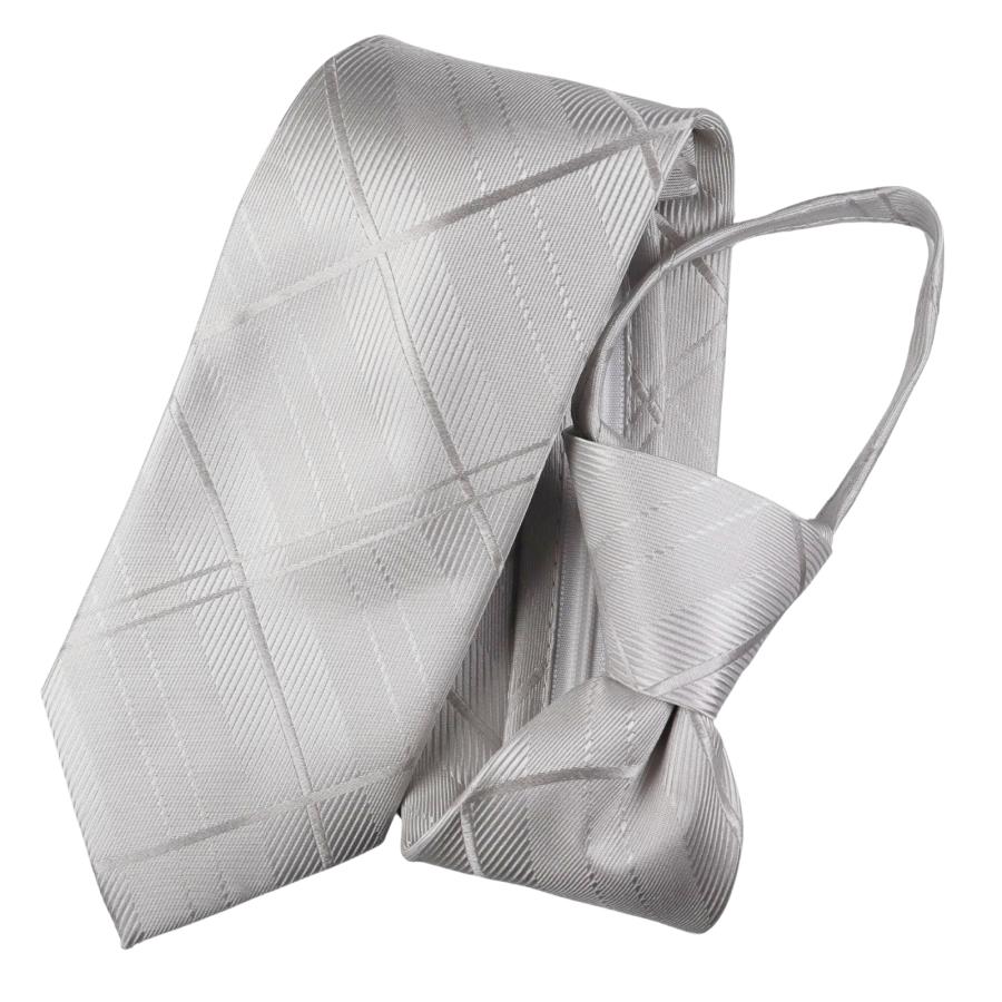 ネクタイ ブランド ミチコロンドン 礼装 結婚式 ブライダル 白 ホワイト シルバー フォーマル ワンタッチ ネクタイ ポケットチーフ セット 撥水加工 MKZP-02 | MICHIKO LONDON | 05