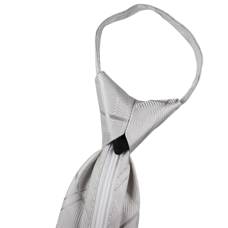 ネクタイ ブランド ミチコロンドン 礼装 結婚式 ブライダル 白 ホワイト シルバー フォーマル ワンタッチ ネクタイ ポケットチーフ セット 撥水加工 MKZP-02 | MICHIKO LONDON | 07