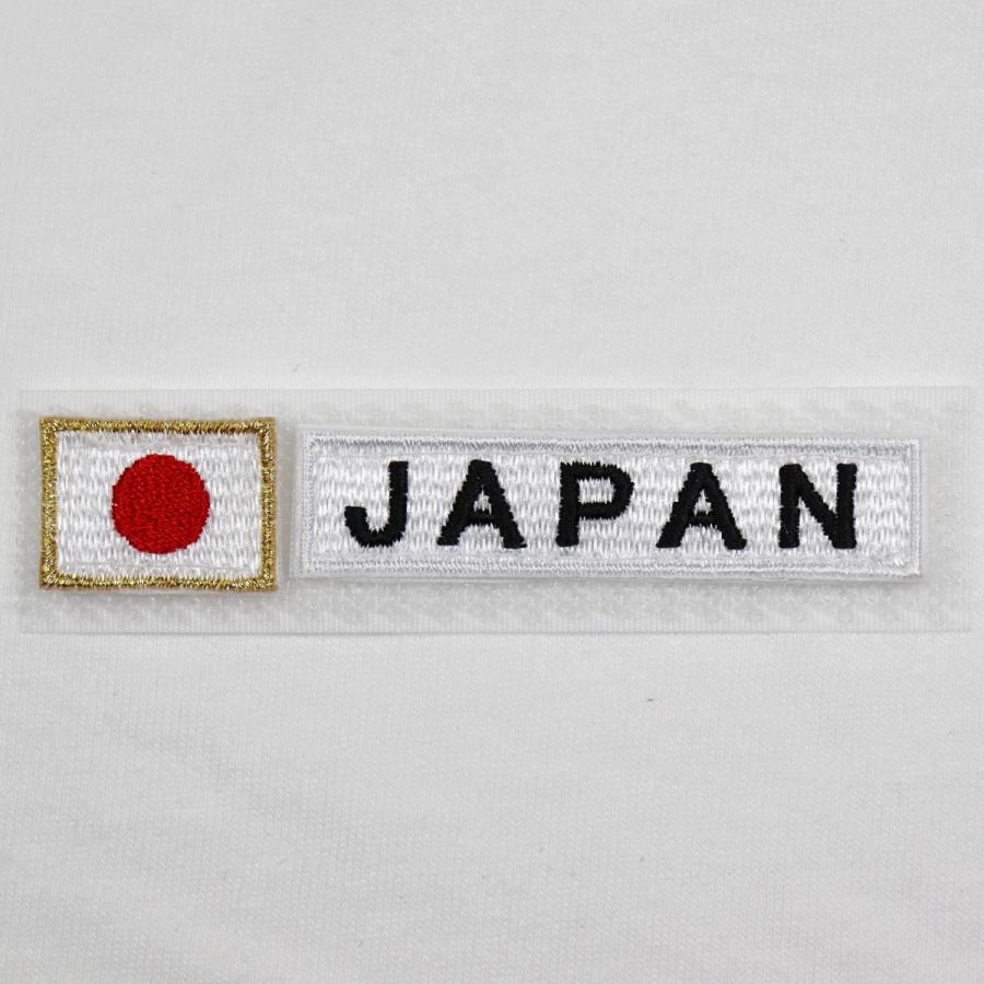日本代表 応援グッズ WappenCook ワッペン Tシャツ ホワイト 面ファスナー マジックテープ 簡単装着 ミニ 日の丸 + JAPAN ホワイト 男女兼用 ユニセックス｜markers-patch｜03