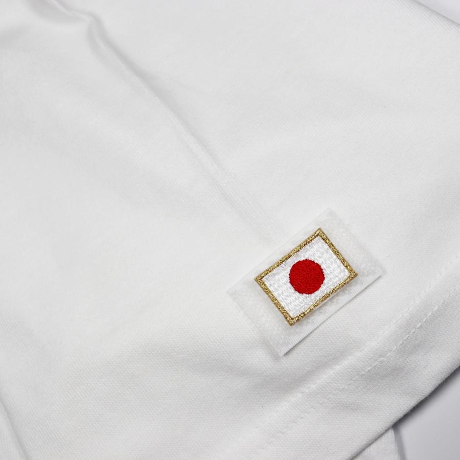 日本代表 応援グッズ WappenCook ワッペン Tシャツ ホワイト 面ファスナー マジックテープ 簡単装着 ミニ 日の丸 + JAPAN ホワイト 男女兼用 ユニセックス｜markers-patch｜05