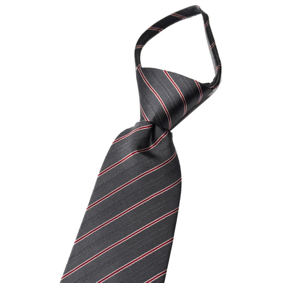 ワンタッチ ネクタイ ブランド MICHIKO LONDON ミチコロンドン はっ水加工 ストライプ柄 プレゼント ギフト おしゃれ 結ばない ネクタイ MKZP-27-C グレー | MICHIKO LONDON | 02