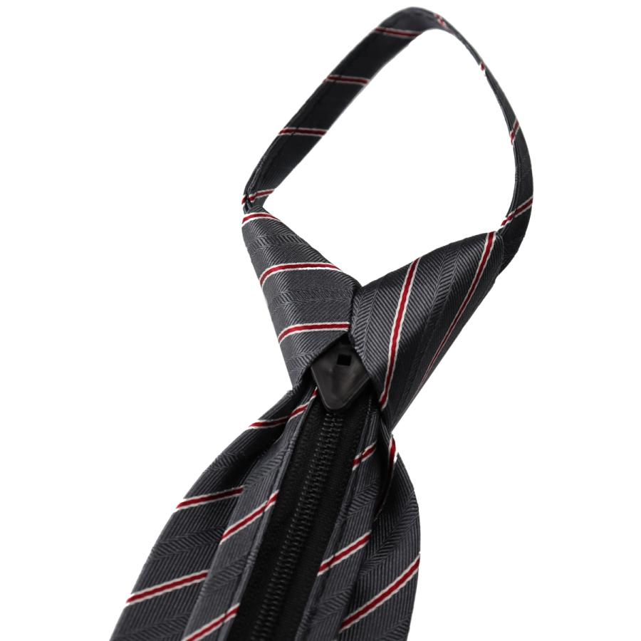 ワンタッチ ネクタイ ブランド MICHIKO LONDON ミチコロンドン はっ水加工 ストライプ柄 プレゼント ギフト おしゃれ 結ばない ネクタイ MKZP-27-C グレー | MICHIKO LONDON | 04