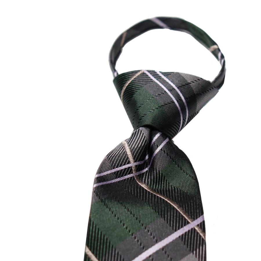 ワンタッチ ネクタイ ブランド MICHIKO LONDON ミチコロンドン チェック柄 はっ水加工 プレゼント 結ばない ネクタイ MKZP-7-C グリーン | MICHIKO LONDON | 02