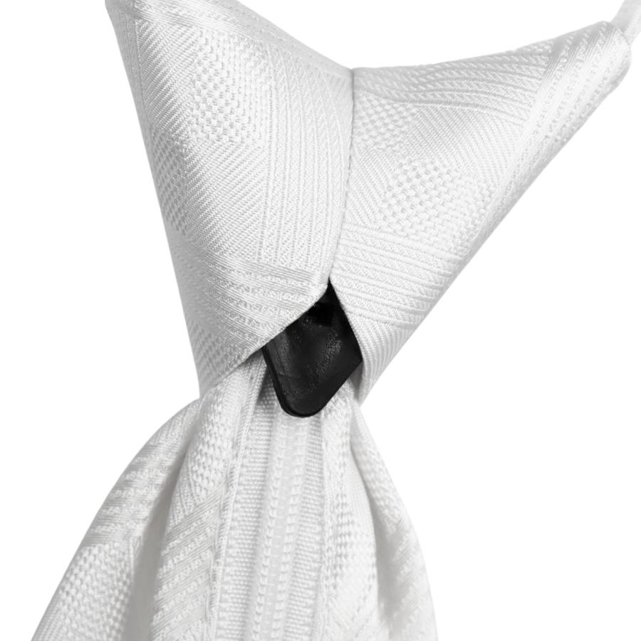 ネクタイ ブランド ミチコロンドン 礼装 結婚式 ブライダル 白 ホワイト シルバー フォーマル ワンタッチ ネクタイ ポケットチーフ セット 撥水加工 MKZP-01 | MICHIKO LONDON | 07