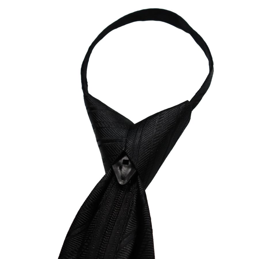 ワンタッチ ネクタイ フォーマル 礼装 仏事 法事 葬式 ストライプ 黒 ネクタイ ブランド ミチコロンドン シルクブレンド 選べる 大剣巾 スリム 7cm OR 8cm | MICHIKO LONDON | 02