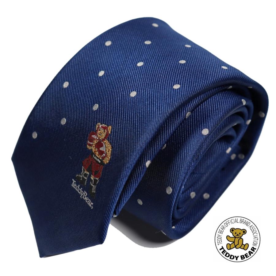 ネクタイ ブランド Teddybear テディベア くま キャラクター スポーツ 部活 ボクシング ドット柄 プレゼント ギフト Td 0004 ネイビー お気にいる