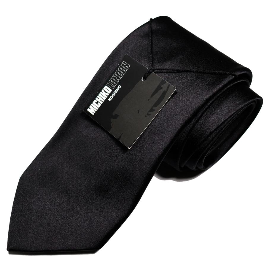 礼装 仏 法事 黒 タイ 日本縫製 MADE IN JAPAN 日本製 ネクタイ ブランド MICHIKO LONDON KOSHINO ミチコロンドン 朱子柄 シルク 100％ mk-japan-BS8 | MICHIKO LONDON | 01