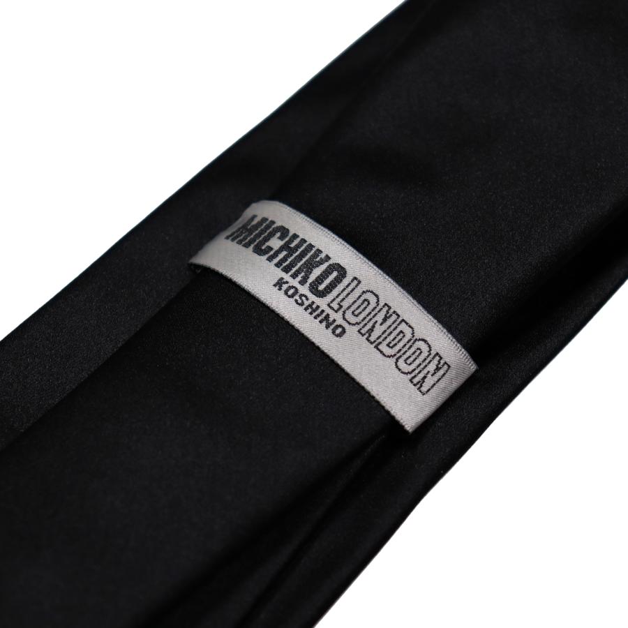 礼装 仏 法事 黒 タイ 日本縫製 MADE IN JAPAN 日本製 ネクタイ ブランド MICHIKO LONDON KOSHINO ミチコロンドン 朱子柄 シルク 100％ mk-japan-BS8 | MICHIKO LONDON | 05