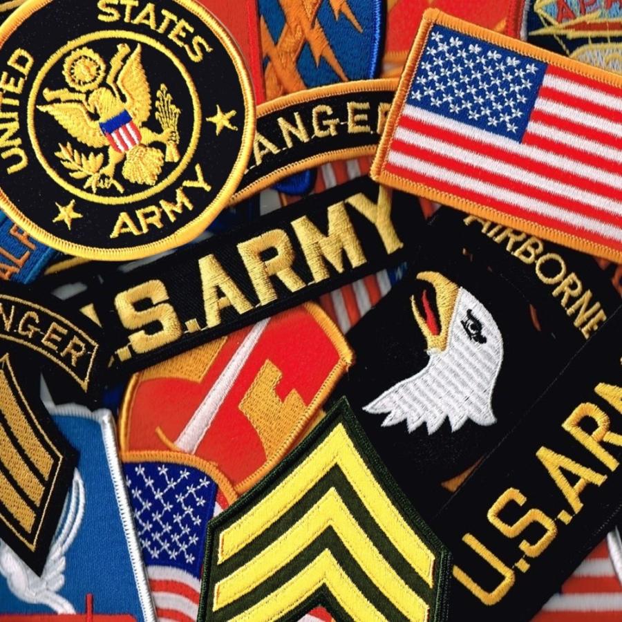 面ファスナー ベルクロパッチ マジックテープ 福袋 サバゲー装備 刺繍 ワッペン ミリタリーパッチ アメリカ 陸軍 ARMY お任せ 3枚セット | 