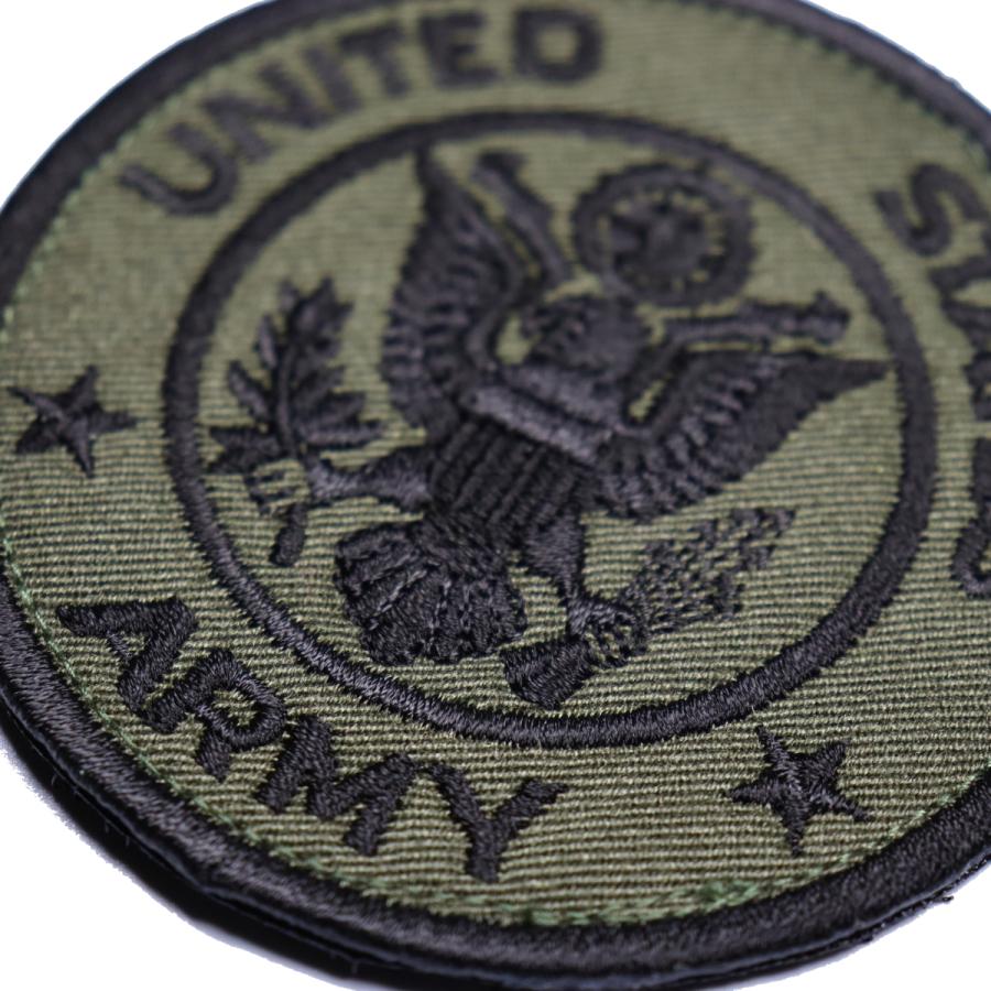 WappenCook 面ファスナー メス無し ベルクロパッチ 刺繍 ワッペン ミリタリー 米陸軍 ARMY ラウンド OD 戦闘服マジックテープ |  | 01