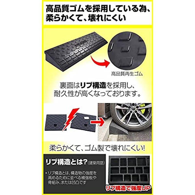 ONE　STEP　段差　スロープ　プレート　段差プレート　駐車場　幅90cm高さ10cm用　滑り止め　ゴム製　車椅子　自転車　ハイステップ