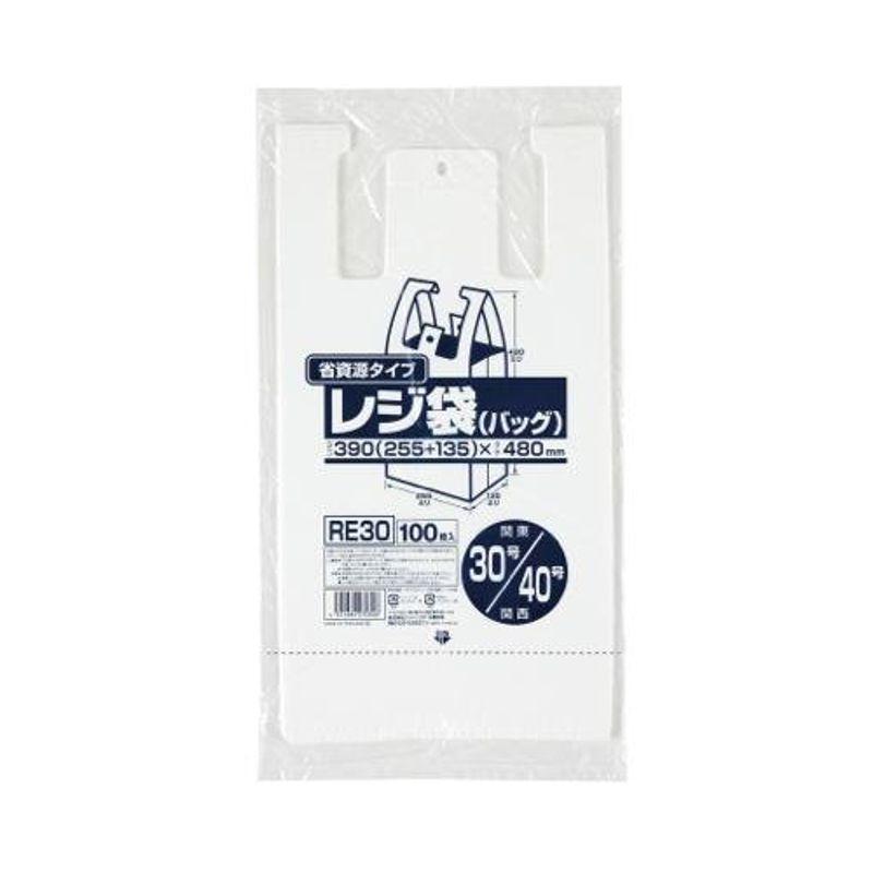 ジャパックス　レジ袋(乳白)省資源　関東30号　関西40号　100枚×10冊×3箱入